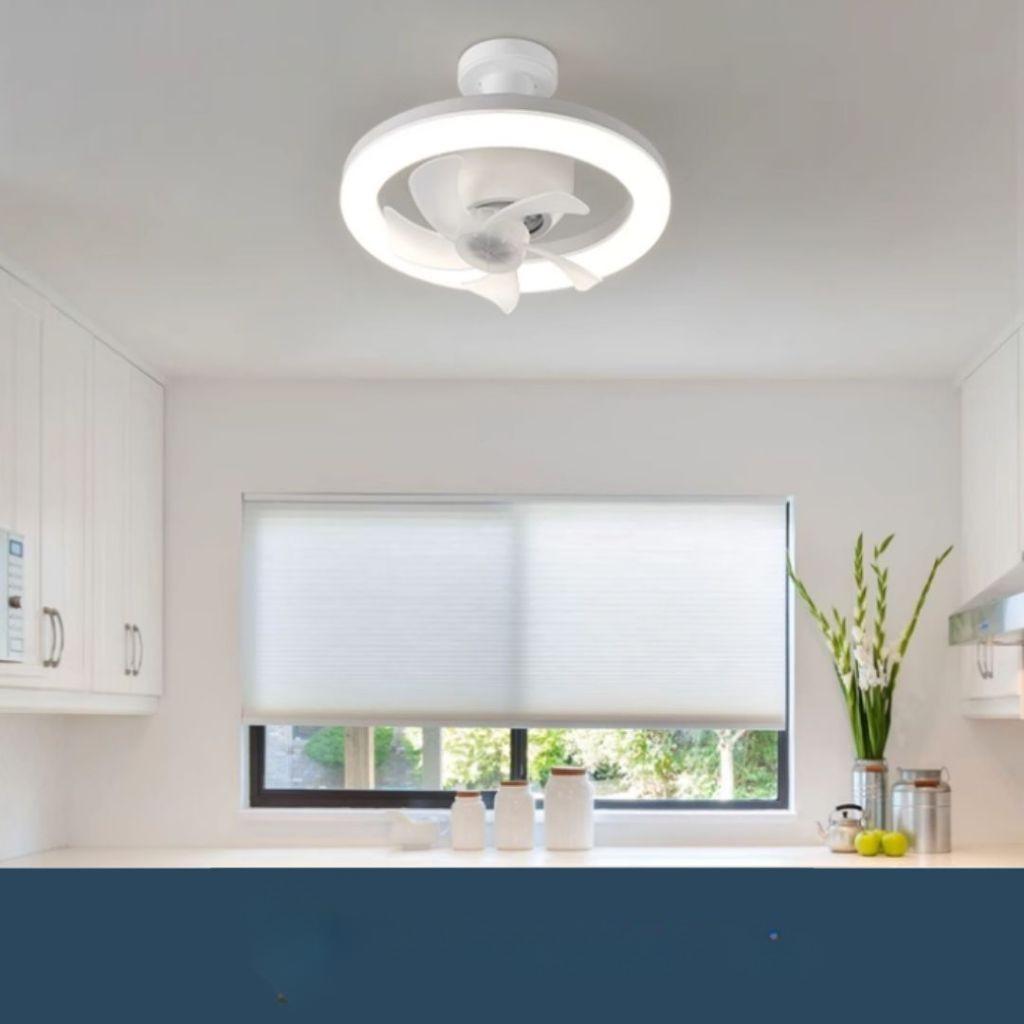 48W 360 ° Automatic Rotationl E27 Remote Contro Ceiling Fan With Light Small Ceiling Fan