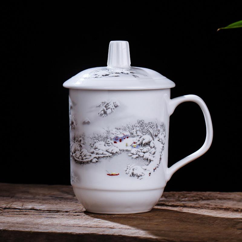 Chinese Style Ceramic Cup,Personality Retro Milk Juice Lemon Mug Coffee Tea Cup Home Office Drinkware Unique Gift