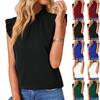 Damenmode Farbe Lässig Ärmellos Plissee Oberteil