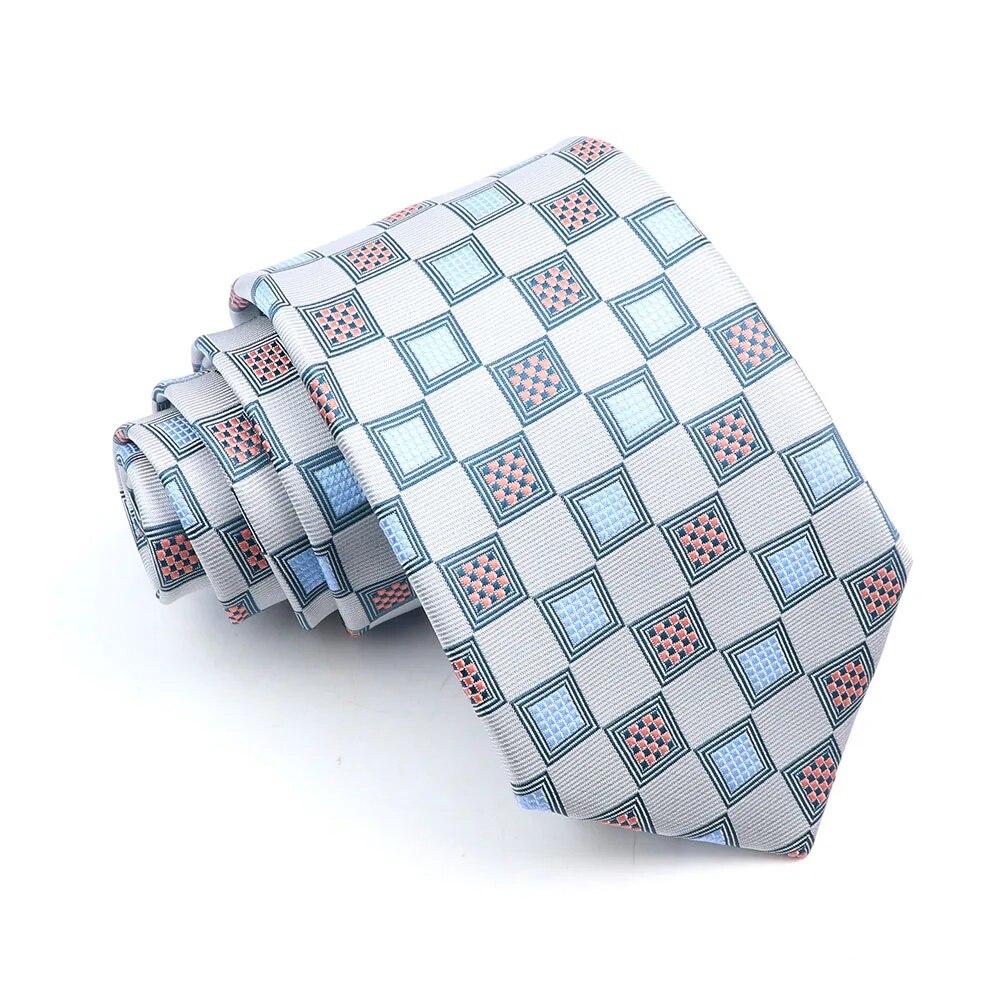 Krawat męski krawat w kratę zielony fioletowy niebieski krawat ślubny biznesowy kołnierzyk dla pana młodego akcesoria prezent