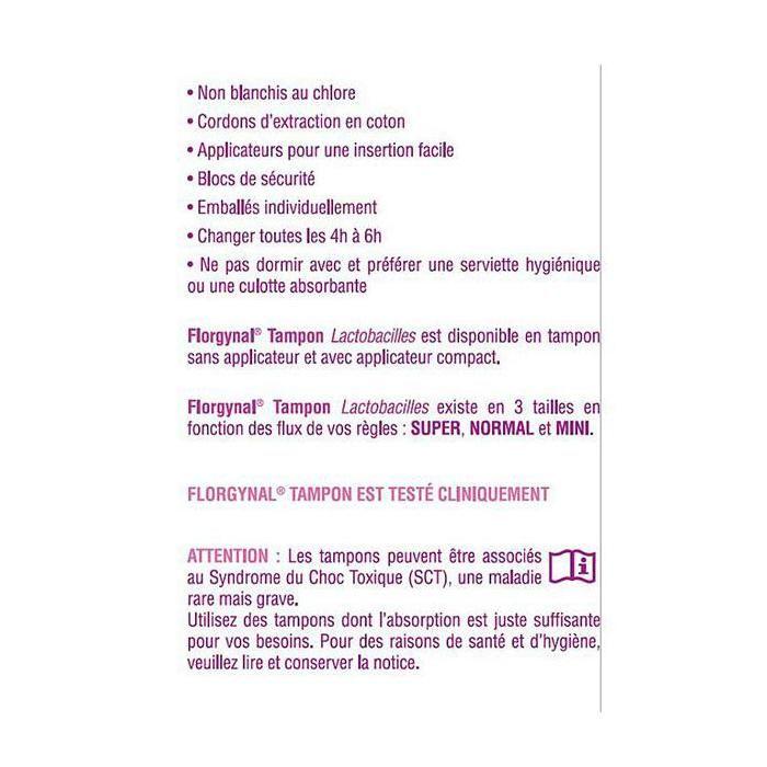 Saforelle Florgynal Tampon Applicateur Lactobacilles 9 Super