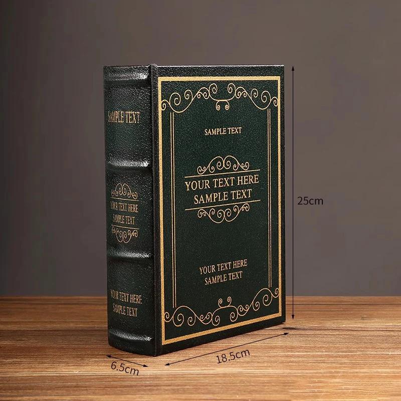 English wooden fake book Art Ornaments Luxury European retro fake book storage box Photography props home decoration Accessories