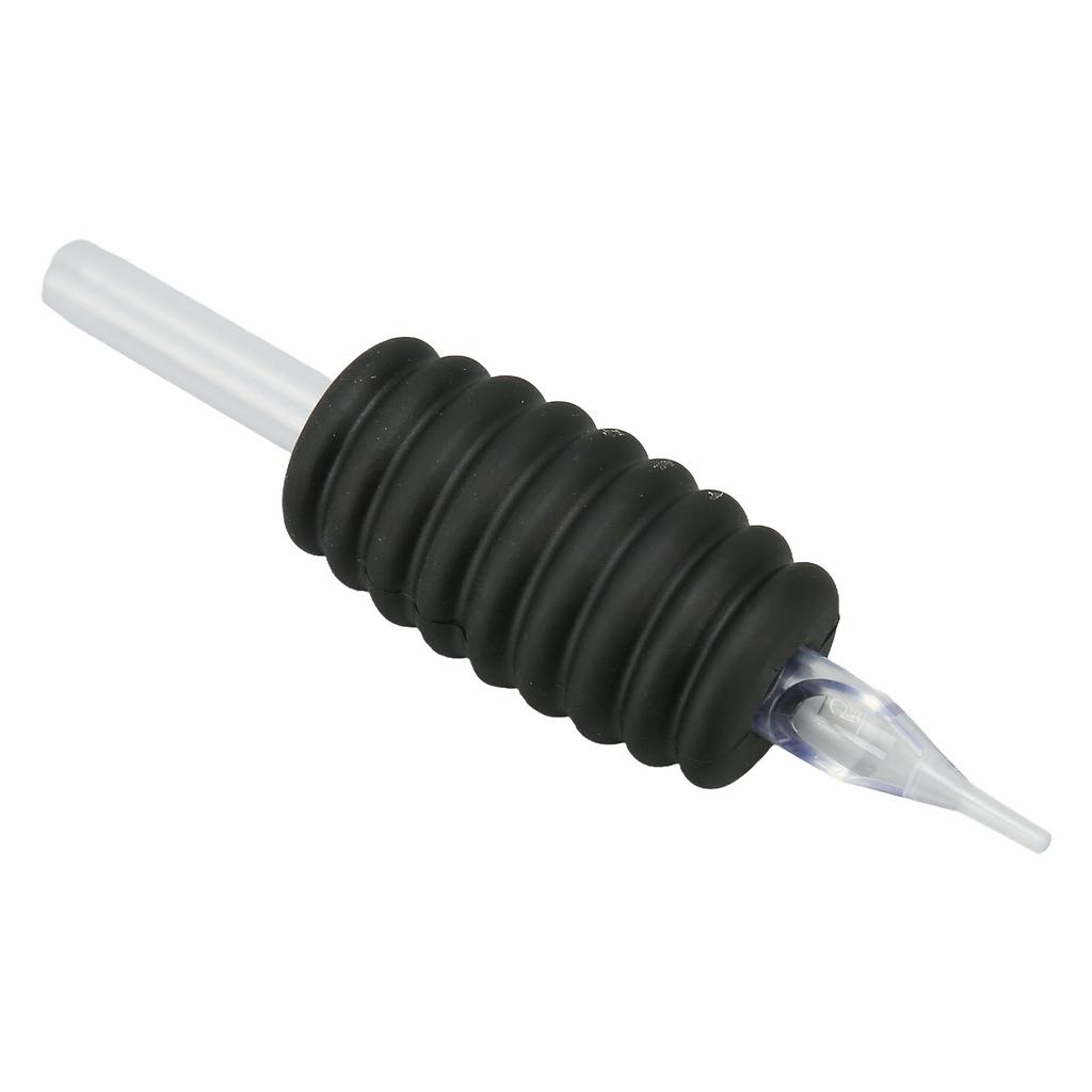 20pcs Tattoo Tube Grip Black 5RT Silicone Lightweight Stable Disposable Tattoo Tip Tubes 0.98in