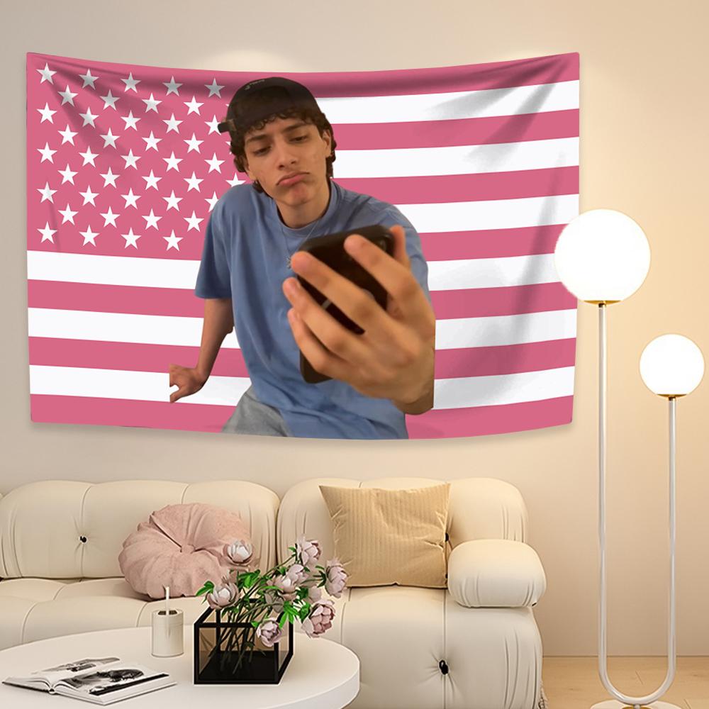 Hamzah And Martin Pink Tapestry Proud Slushy Noobz Tapestry Wall Hanging Aesthetic Home And Garden Flags Decor Background Cloths