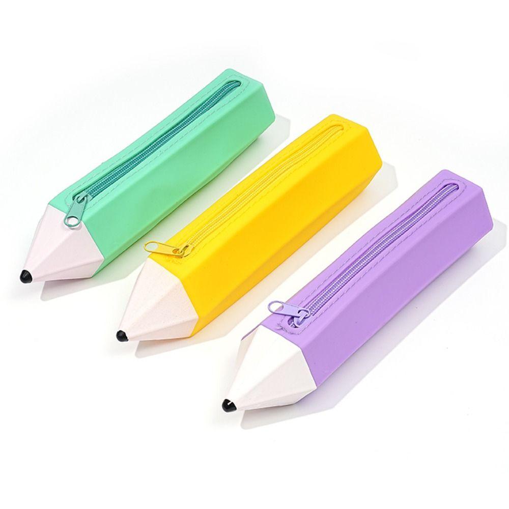 Convenient Carry Pencil Shape Bag Soft Material Soft Pencil Case Stationery Storage