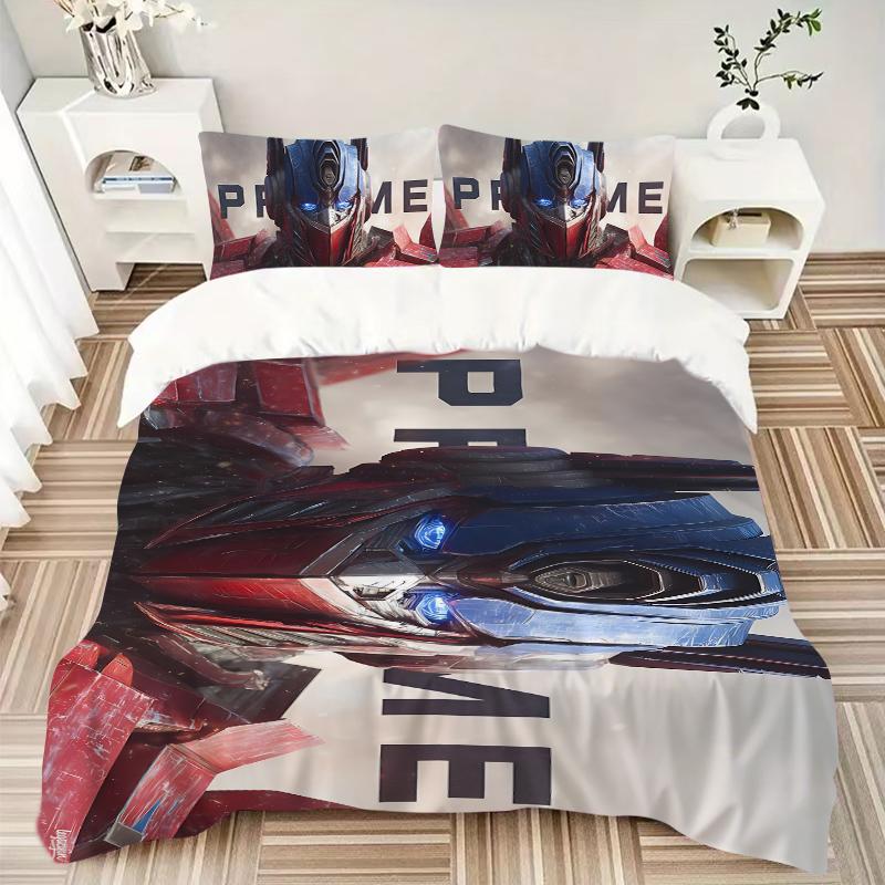 Transformers Optimus Prime Printed 3pcs Bedding Set Soft Microfiber 1 Duvet Cover And 2 Pillowcases Home Bedroom Decor Xmas Gift K1726