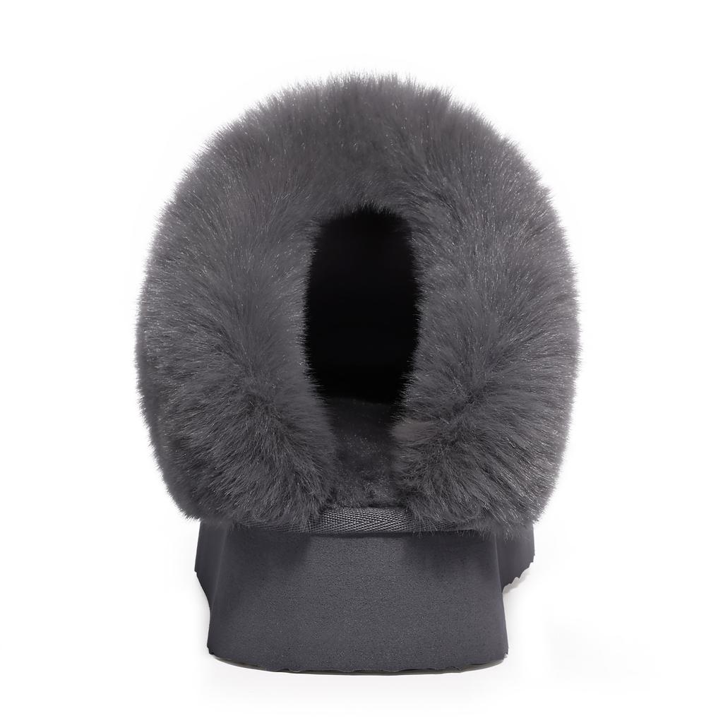 Fashion Smile Winter Fluffy Women Fuzzy Slippers Warm Short Plush Non-slip Cozy Soft Cotton Slippers Indoor Fleece Lined Fur Slippers