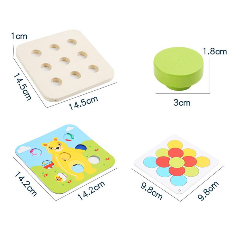 Montessori Houten Speelgoed Kleur Vorm Matching Puzzelspel Kleurrijk Kralen Kleurherkenning Vroeg Educatief Speelgoed Cadeau Voor Kinderen