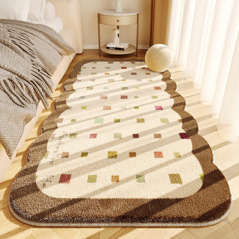 Cream style imitation cashmere shaped bedroom carpet insulation warm bedroom bed blanket Easy care carpet home decor