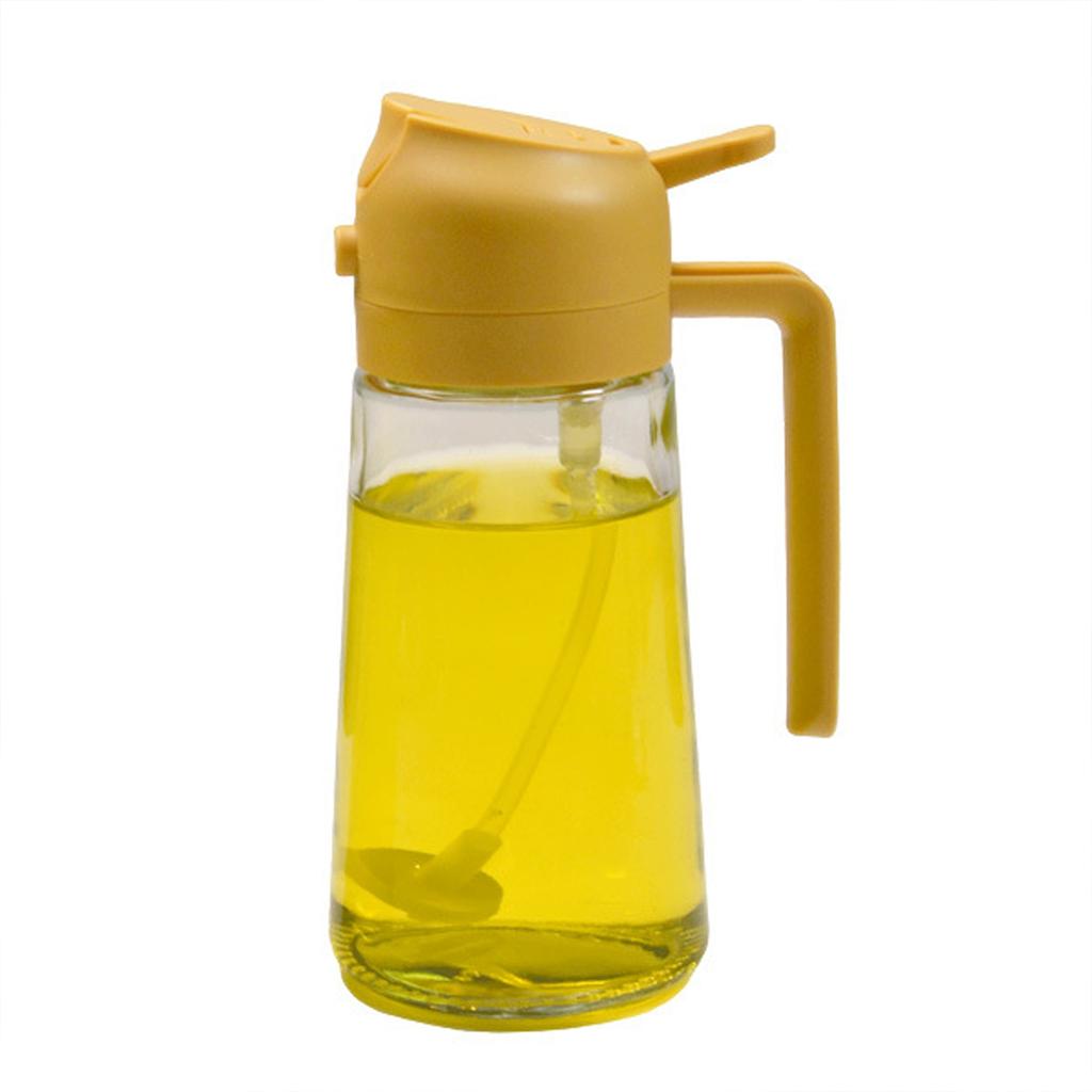 Vaporisateur d'huile 2 en 1 avec bec verseur pour la cuisine, le camping, les barbecues et la pâtisserie. Convient également pour le vinaigre et la sauce soja. Contenance : 450/600 ml.