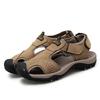 Summer Men Sandals Genuine Leather Mens Casual Shoes Outdoor Men Leather Sandals for Men Beach Shoes Roman Shoes Plus Size 38-48
