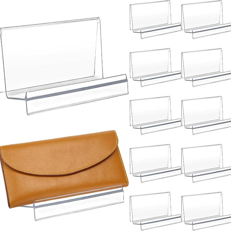 12 PCS Purse Display Stands, Clear Plastic Purse Organizer Holder for Wallets, Clutches, Sunglasses, Perfume, Lipstick, Earrings, Jewelry, 12pcs