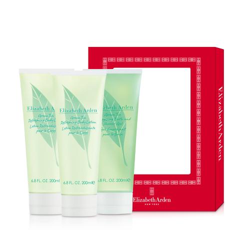Elizabeth Arden [3PACK] Green Tea Refreshing Body Lotion 200ml x 2 + Green Tea Refreshing Bath & Shower Gel 200ml FREE