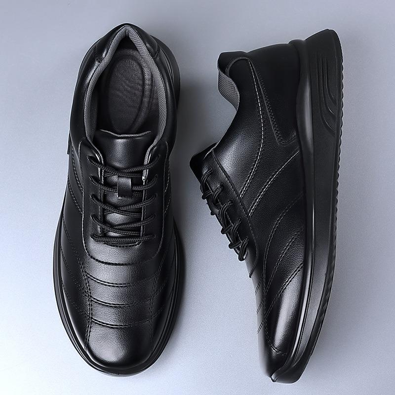 New Men's Casual Leather Shoes Men's Trendy Fashion Single Shoes Wear-resistant Soft Sole Soft Surface Sports Men's Shoes