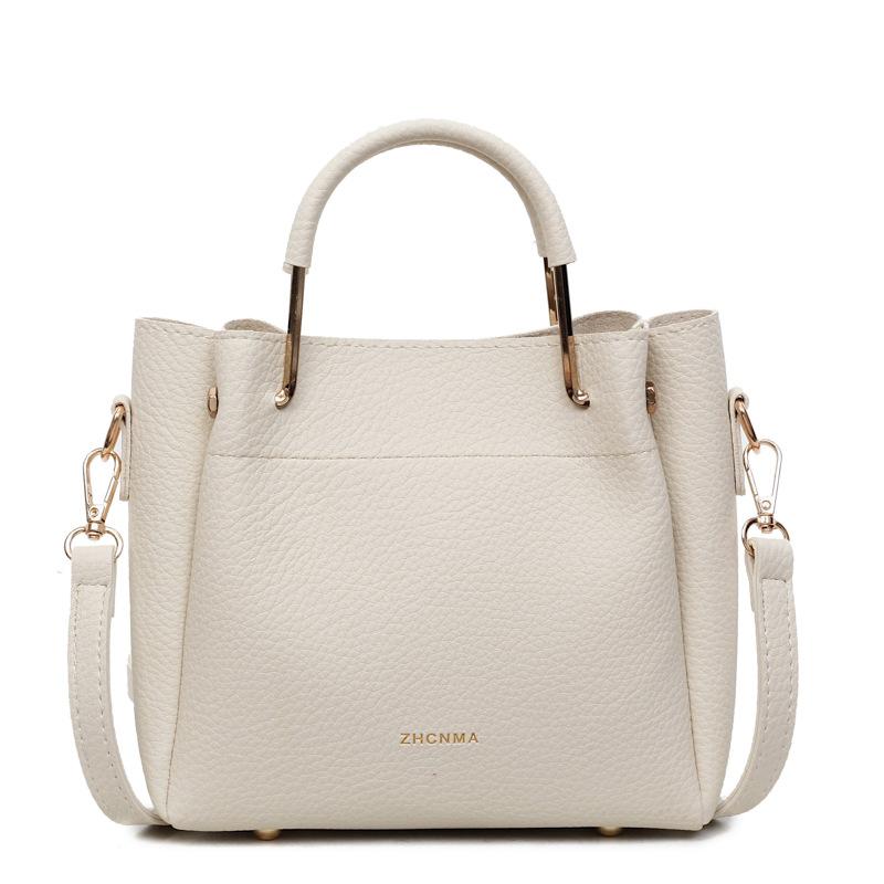 

Large capacity lychee pattern bag women s high-end sense retro versatile commuter shoulder messenger bag portable tote bucket bag