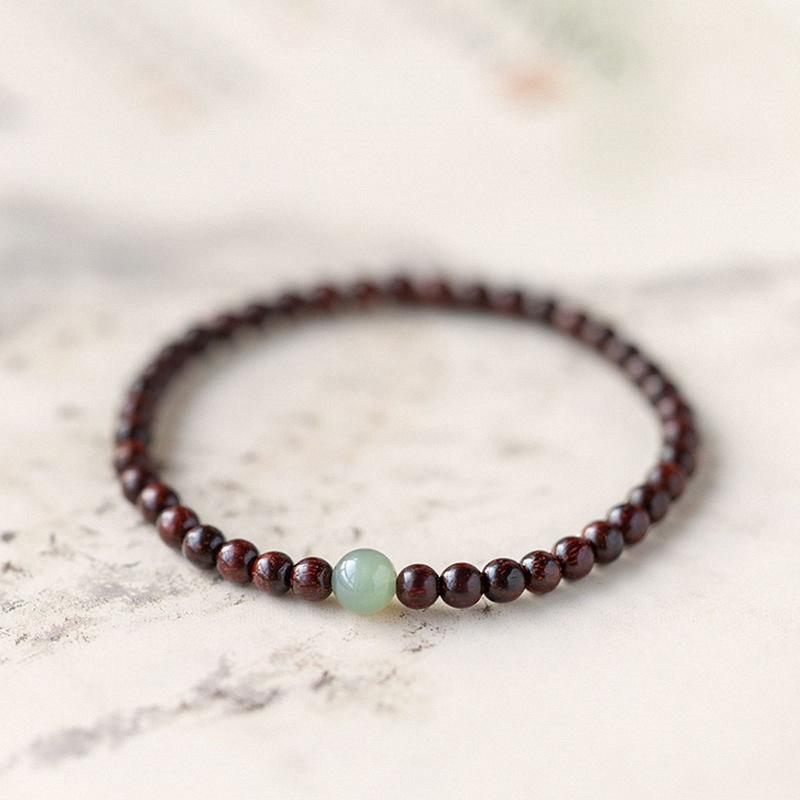 Handmade Sandalwood Bracelet, Single & Double Loop, Blessing Design, Retro New Chinese Ethnic Unisex Jewelry, Travel Souvenir