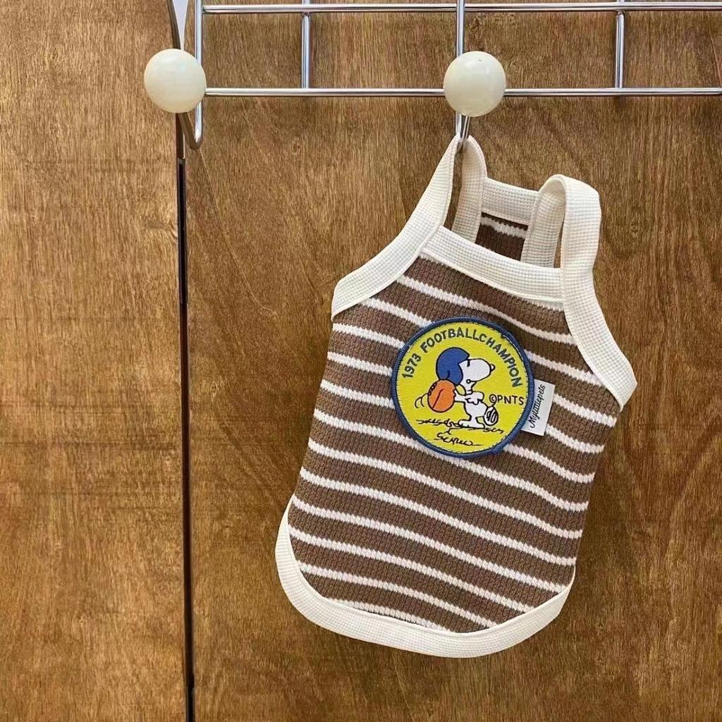 Retro Striped Suspender Vest Pet Clothes Summer Cat Dog Clothes Yorkshire Maltese Bear