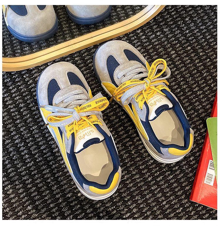 Women's Color Block Lace-up Sneakers - 2025 Autumn Casual Flats for Students