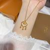 Versatile Auspicious Cloud Gold Lock Necklace with Bell Pendant - New Chinese Style for Women 2026