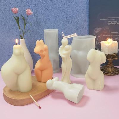 DIY Manual Abstract Body Half Woman Silicone Mold Candle Plaster Soap Aromatherapy Mold Art Decoration Candle Making Supplies