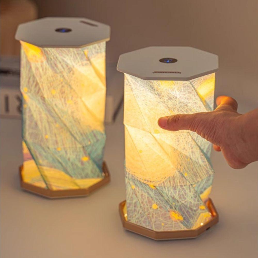 Portable Design Starry Night Light Starry Sky Pattern Led Table Lamp Origami Lamp  Living Room