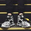 Scarpe da basket sportive da uomo, autunno e inverno, in pelle, antiscivolo, ultraleggere, graffiti, da uomo