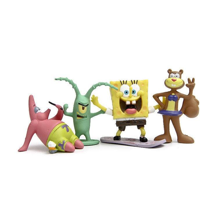 Mini-Figuren von Spongebob Schwammkopf Patrick Star Thaddäus Tentakel PVC Figuren Spielzeug Set 8 Stück/Los