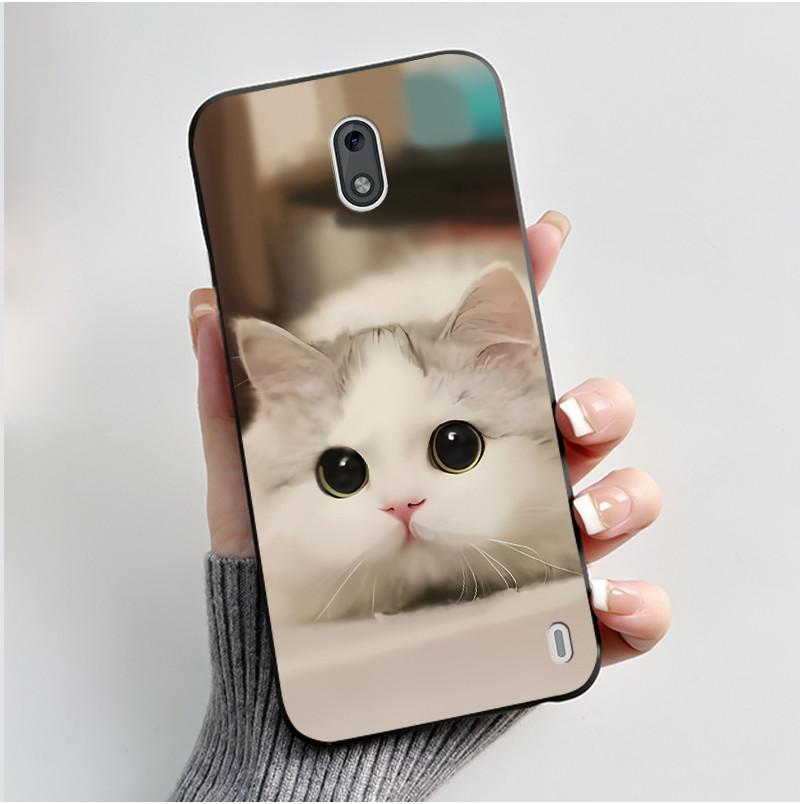 Casing For Nokia 2 2.1 2.2 3 3.1 Case Aesthetic Fashion Cute Cat Shockproof Back Cover Black Slim Soft TPU Silicone Phone Case
