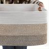 BHBL Extra Large Woven Storage Basket,Cotton Rope Basket for Living Room, Laundry, Toys - Gradient Brown