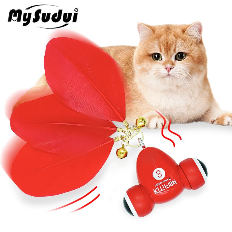 

Умная электрическая игрушка для кошек, интерактивная забавная игрушка для перемещения домашних животных, когтеточка со звуковым светом, автоматическая перезаряжаемая для активности котят