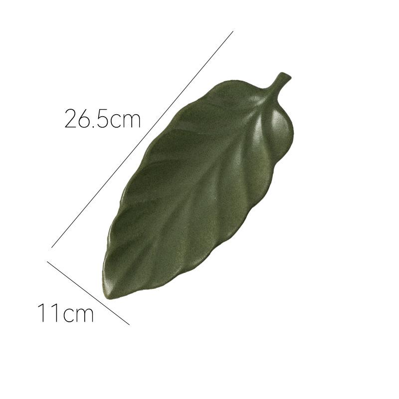 Ceramic Japanese leaf plate Home cooking Dim sum Snack plate Dining room Small crowd characteristic Yaobian dumpling plate