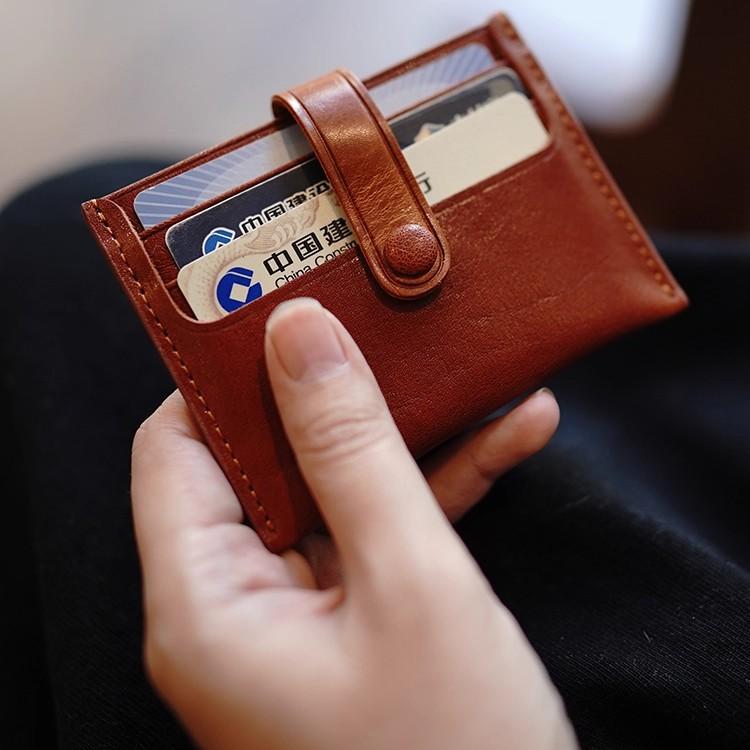 Heren Dames PU Leer RFID Kaarthouder Portemonnee Slank Minimalistisch Creditcard Case Kleine Portemonnee Drukknop Sluiting Zak Portemonnee Organizer