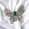 Natural Gemstone Butterfly Pendant, Elegant And Artisan Jewelry 925 Silver 1.66" CP-13