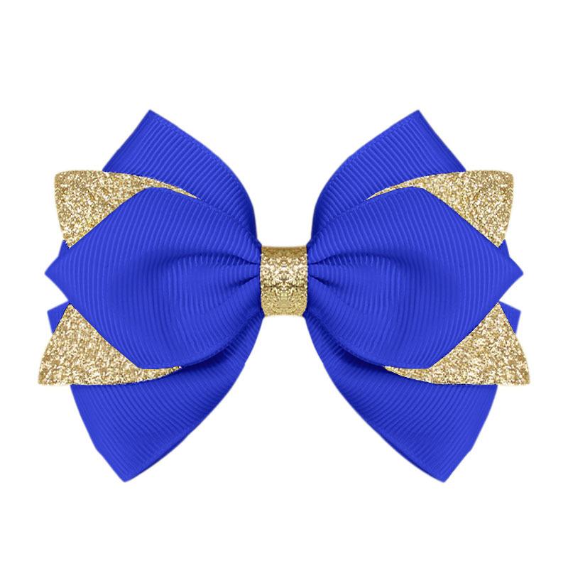 

[Cute Bow Clip] Cute Double-Layer Printed Bow Hair Clip | Women s Hair Accessory That Won t Damage Hair синий
