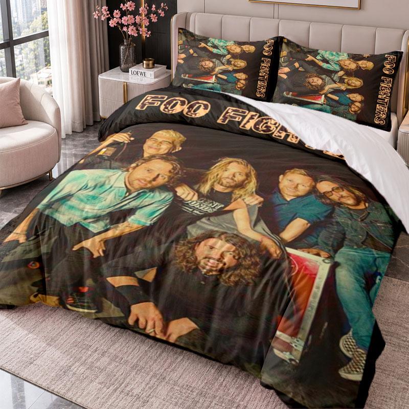 Foo Fighters 3Pcs Bedding Set Duvet Cover With Two Pillowcases For Bedroom Home Decoration