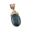 Natural Bloodstone 925 Solid Sterling Silver Jewelry TwoTone Pendant 1.50" u8A29