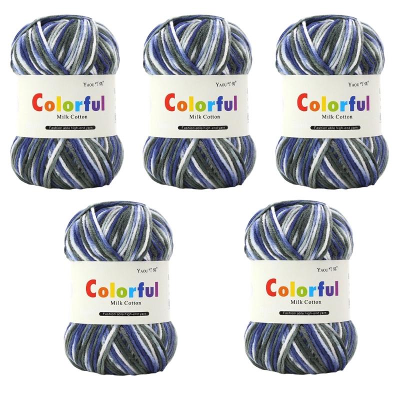 5Rolls Soft Dyed Acrylic Yarn 50grams Per Roll for Knitting Sweater Scarves Hat Blankets Baby Clothes Home Decoration