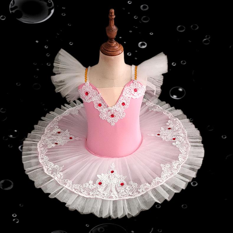 Little Swan Children s Ballet Tutu Tulle Puffy Skirt Girls Performance Costume 110 розовый