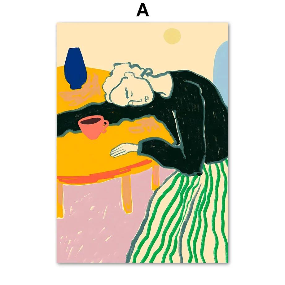 

Винтажная абстрактная линия женщина цветок современная галерея настенные художественные принты холст картины скандинавские постеры картинки для декора гостиной 21x30cm No Framed