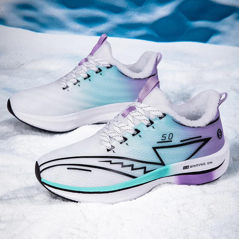 Plush Warm Winter Sneakers Men's Damping Sports Shoes Women Breathable Running Shoes Fitness Training Shoes Anti-slip Trainers