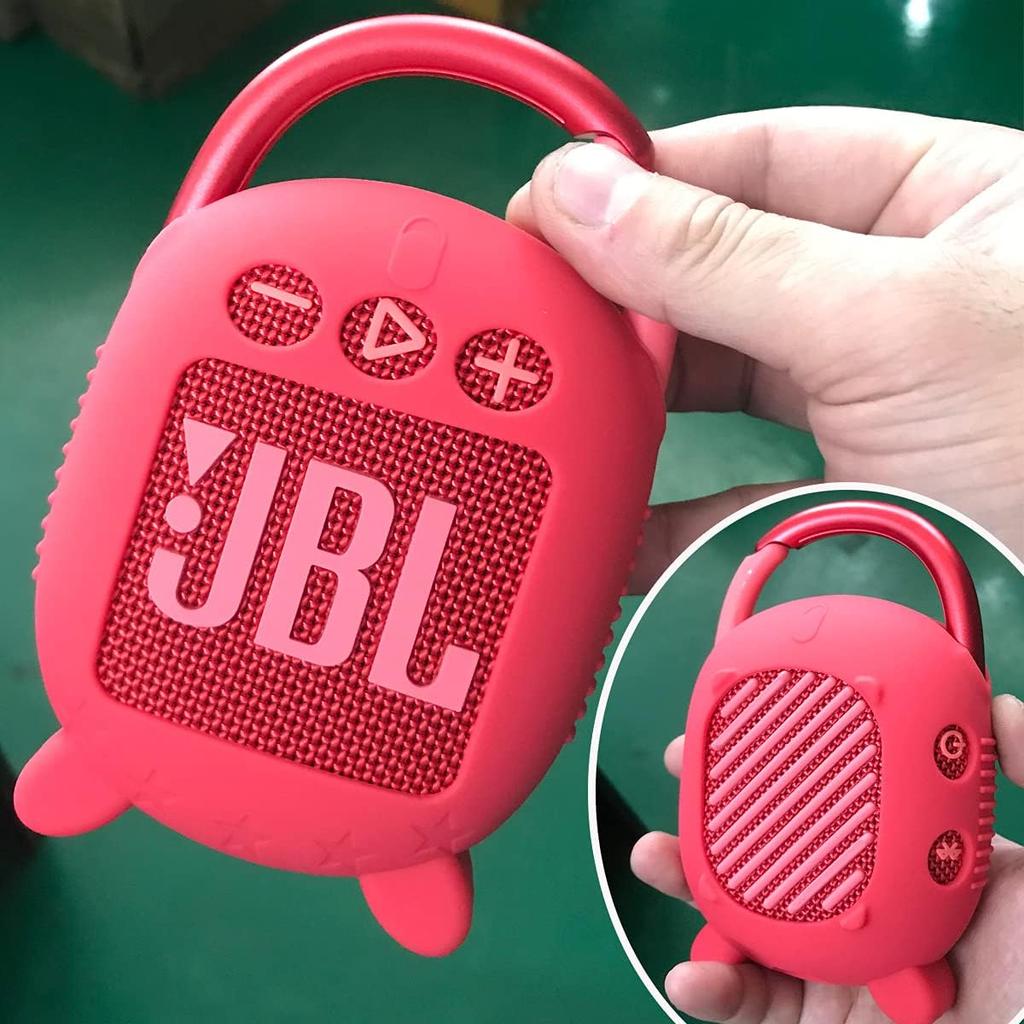 JCHPINE Silicone Cover Case for JBL Clip 4 Portable Bluetooth Speaker, Protective Carrying Case for JBL Clip 4 Portable Bluetooth Speaker Stand Up