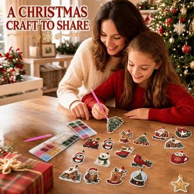 DIY Art Christmas DIY Hanging Ornaments Kit DIY Painting Ornament Set Festive Decor