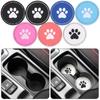 Silicone Diamond Rhinestone Dog Paw Bling Cup Holder Car Coasters Anti Slip Car Mats Water Cup Pad Interior Accessories Decor
