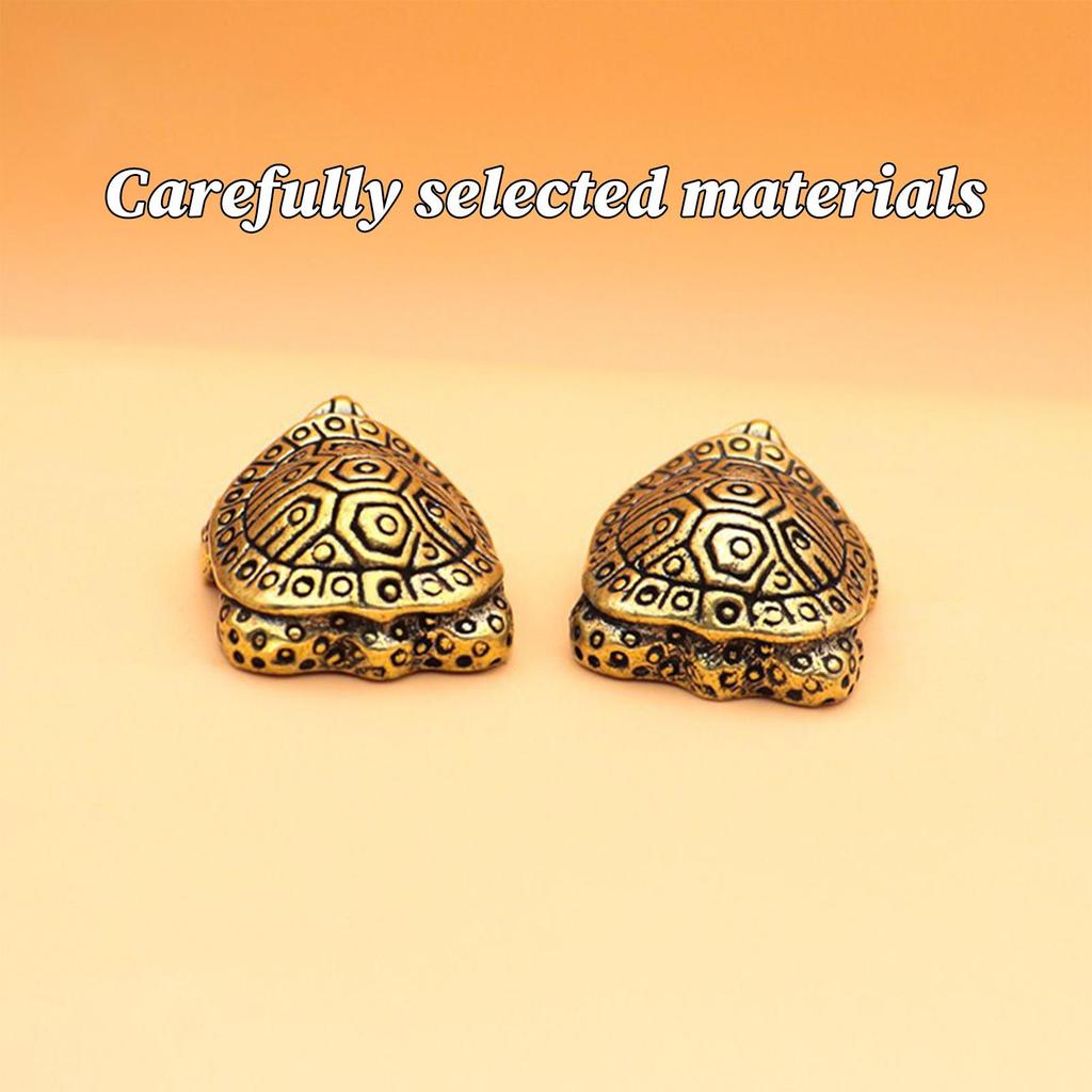 Turtle Statue Miniature Brass Animal Sculpture Collectible Prosperity Wealth Tortoise Figure Decorative Art For Bookshelf Table
