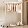 Floor Standing Clothes Rack and Coat Stand with Folding Single Pole for Bedroom or Dormitory.