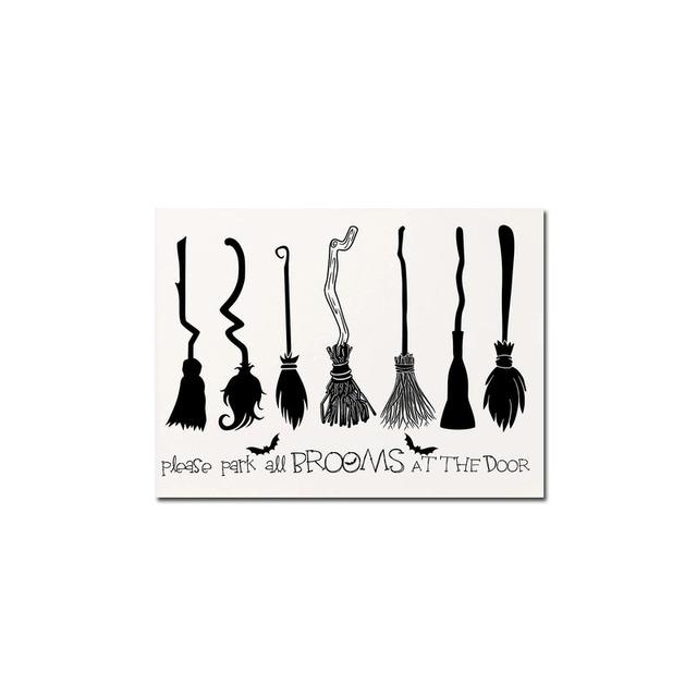 

Хэллоуин вечеринка летающая метла ретро постер настенная живопись холст печать ведьма метла брат таинственный Хэллоуин украшение картина без рамки 21*30cm No Frame