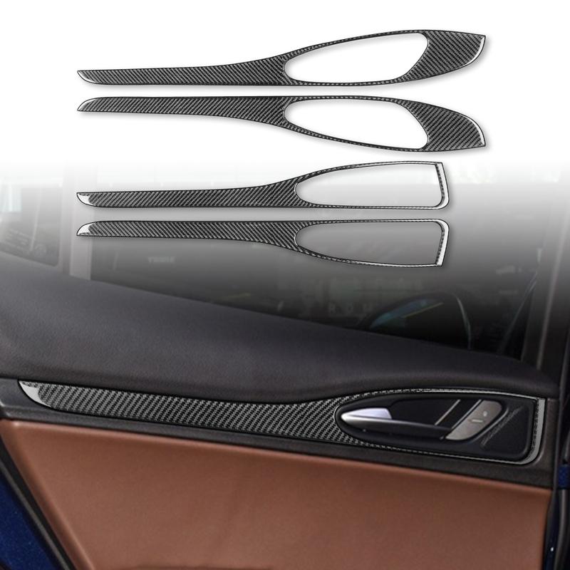 Auto Interior Accessories Sticker For Alfa Romeo Stelvio 2016- Carbon Style Inner Door Handle Storage Box Gear Shift Panel