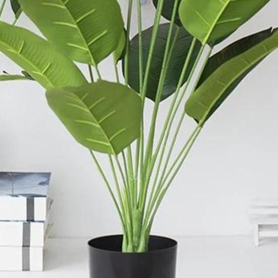 Faux Plantain Plant Artificial Banana Leaf Tree Realistic Fake Greenery
