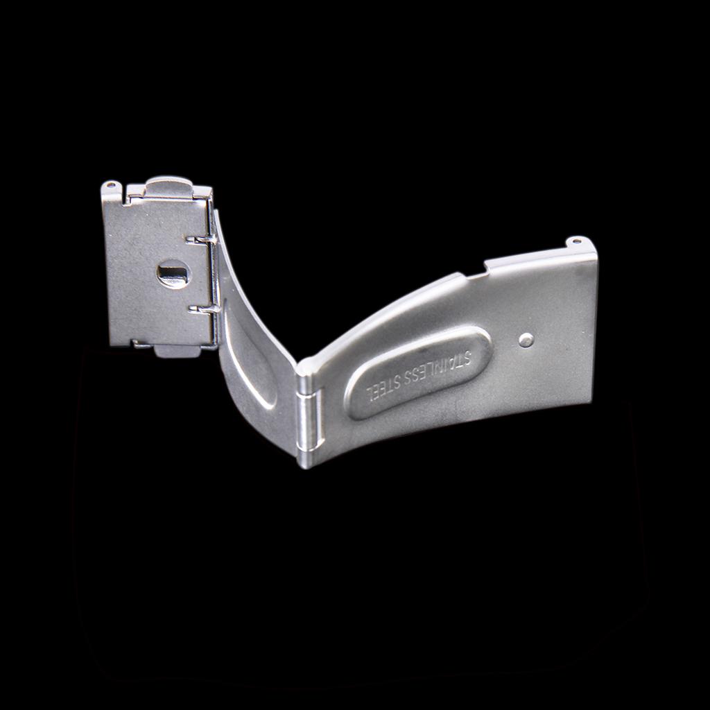 17mm Stainless Steel Double Deployment Clasp Buckle For Watch Band Strap