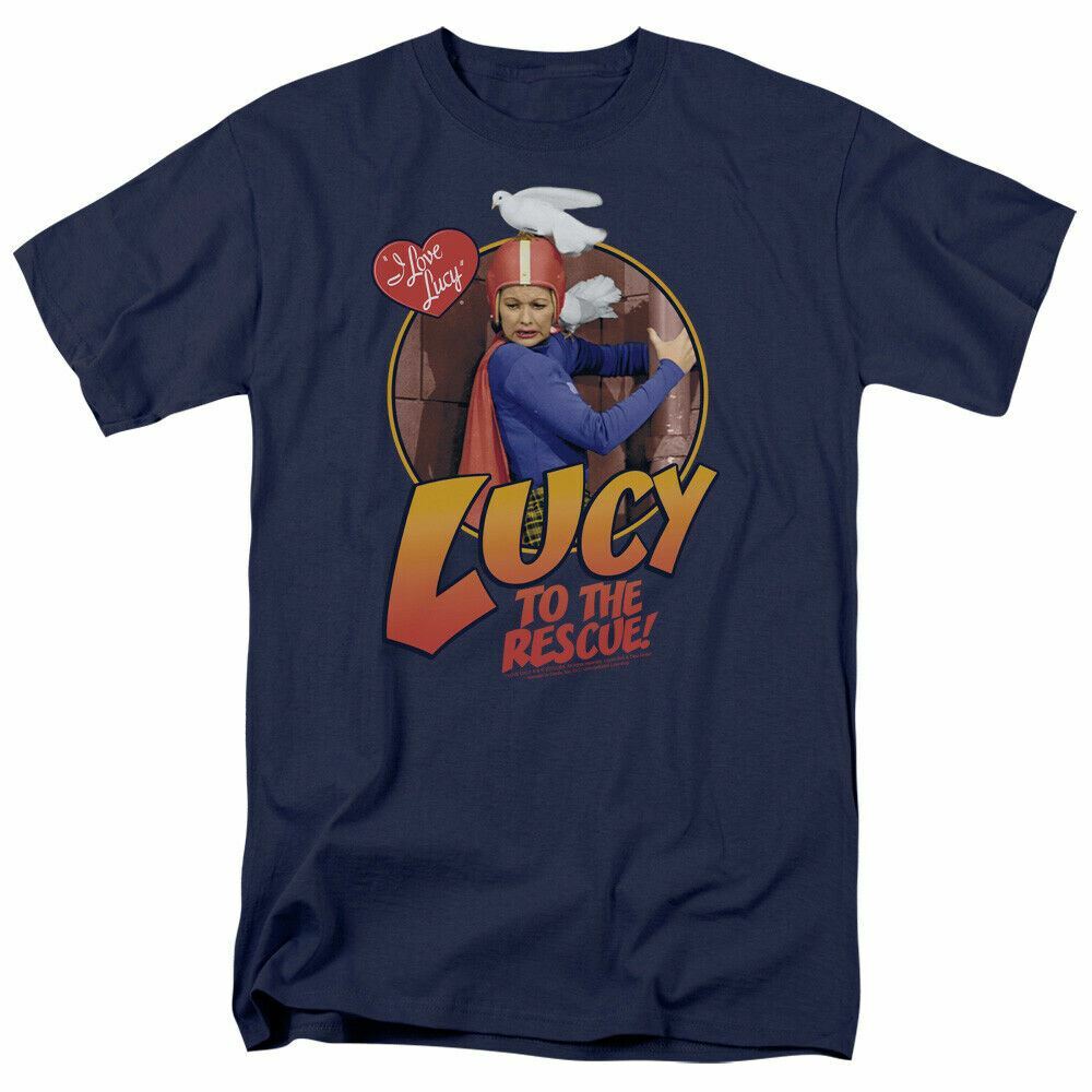 26 I Love Lucy To The Rescue Logo T Shirt Lucy Mens Licensed Classic TV Navy Unisex T-Shirt XXXXL